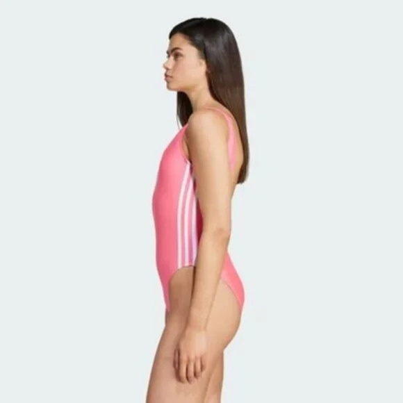 NWT ADIDAS Originals Swimwear Adicolor 3 Stripes One Piece Pink Womens Size 12 - Picture 2 of 5